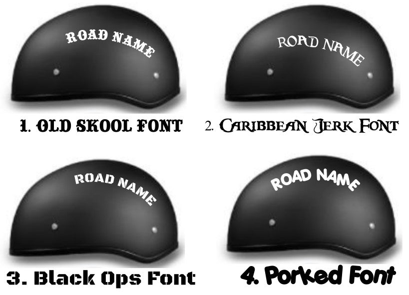 Road Name Motorcycle Helmet Decals