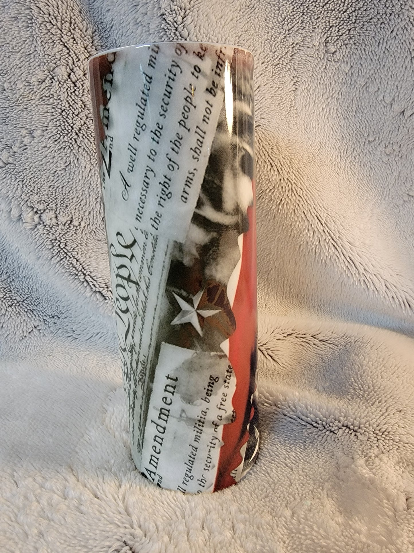 We the people 2nd amendment 20oz sublimination skinny tumbler.
