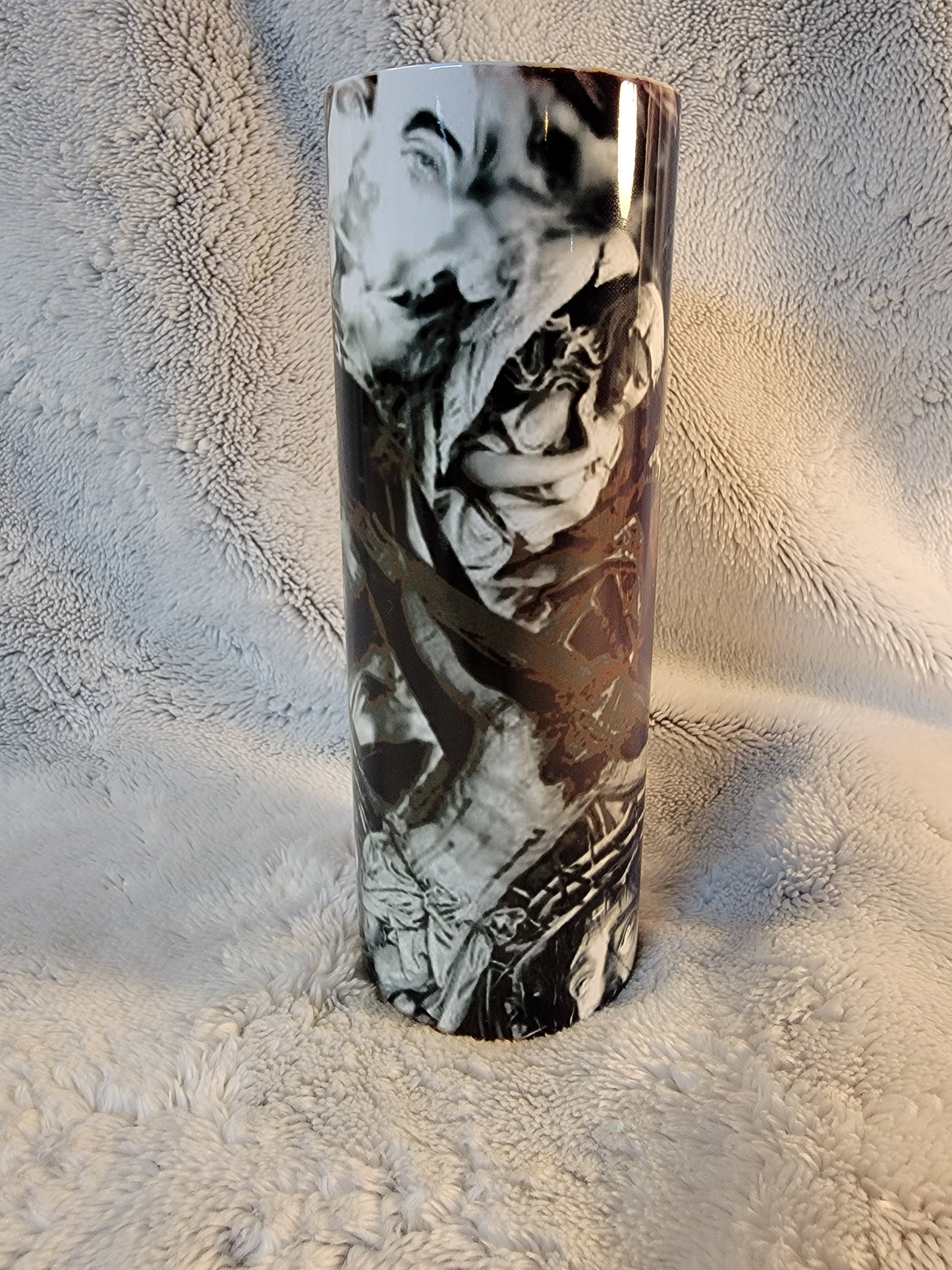 The sacrafice of Jesus 20oz sublimination skinny tumbler.