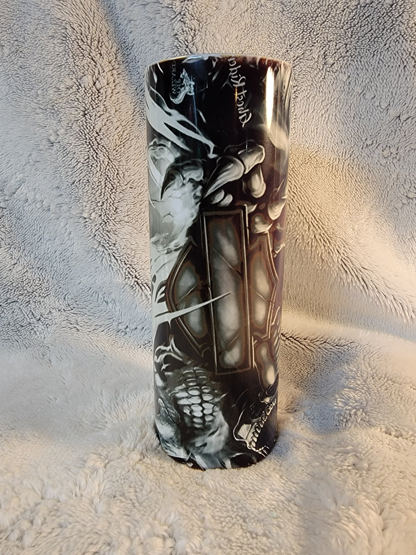 Ghost Rider 20oz sublimination skinny tumbler.