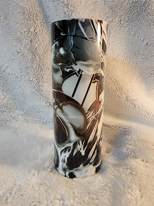 Ghost Rider 20oz sublimination skinny tumbler.