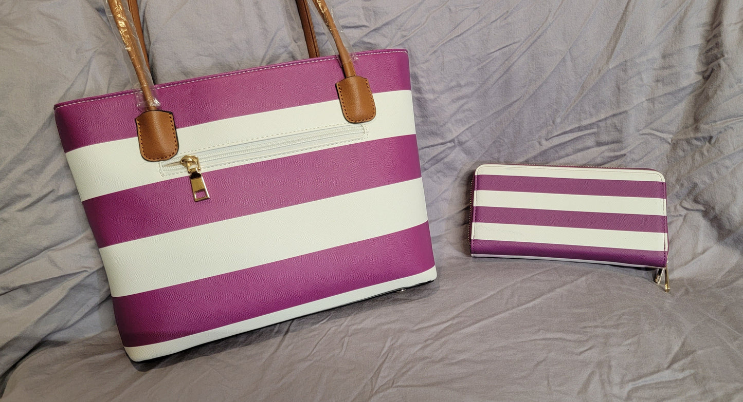 Pink & White MK Purse W/Wallet