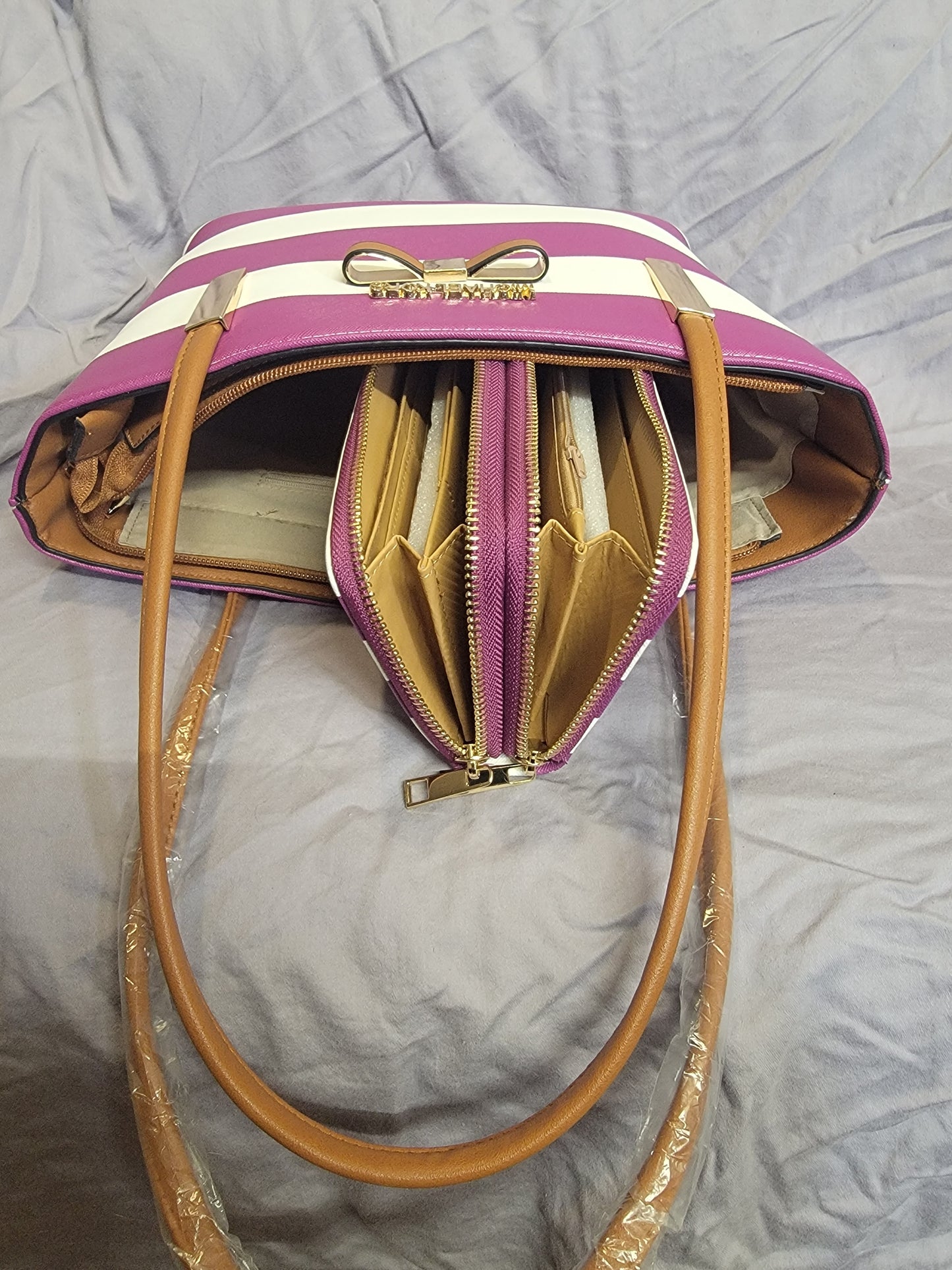 Pink & White MK Purse W/Wallet