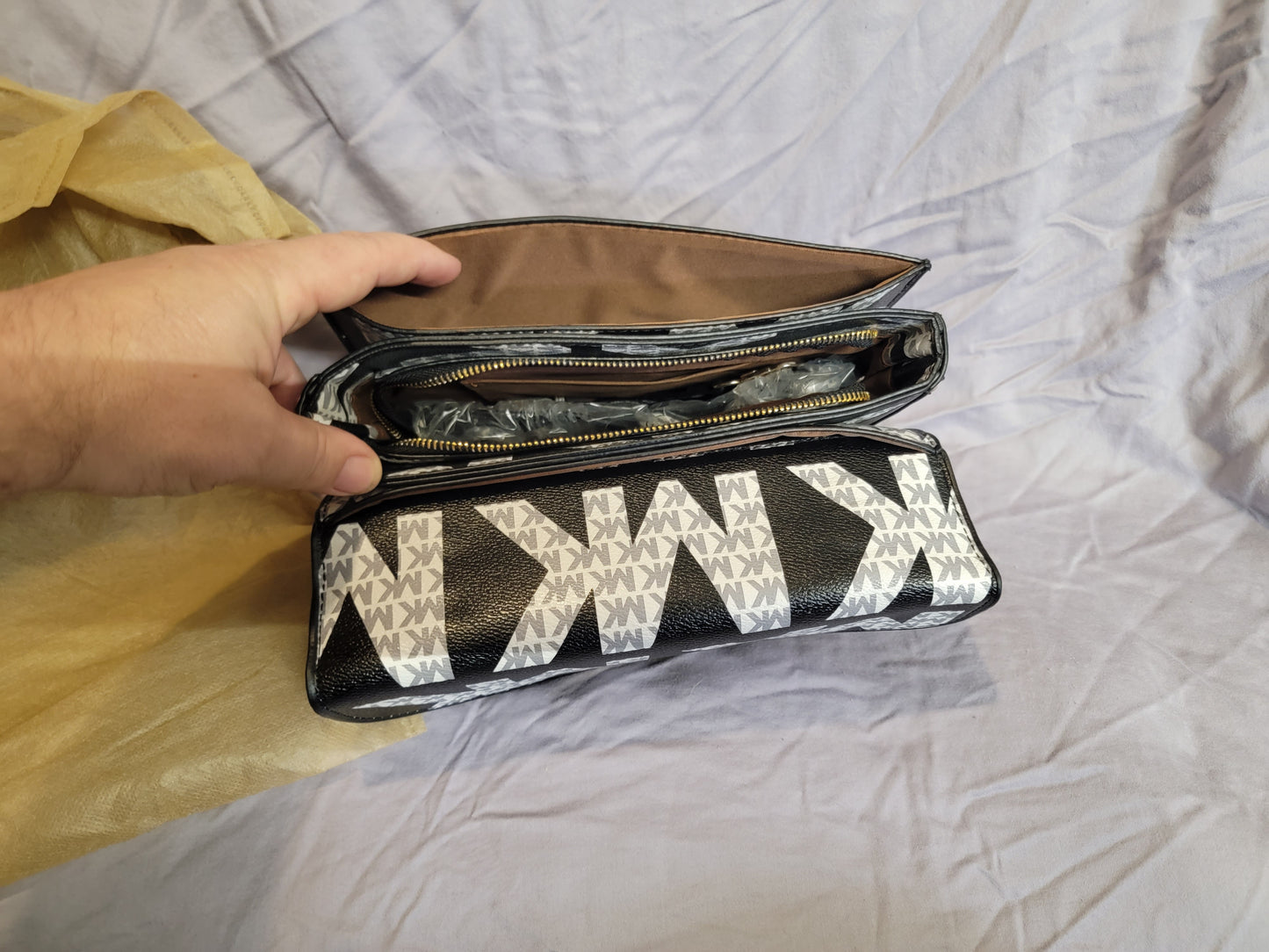Black & White MK Crossbody Bag