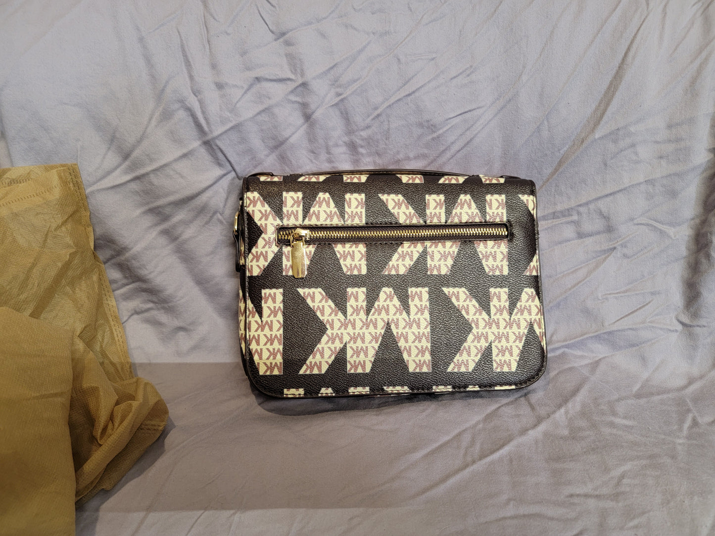 Brown & White MK Crossbody Bag