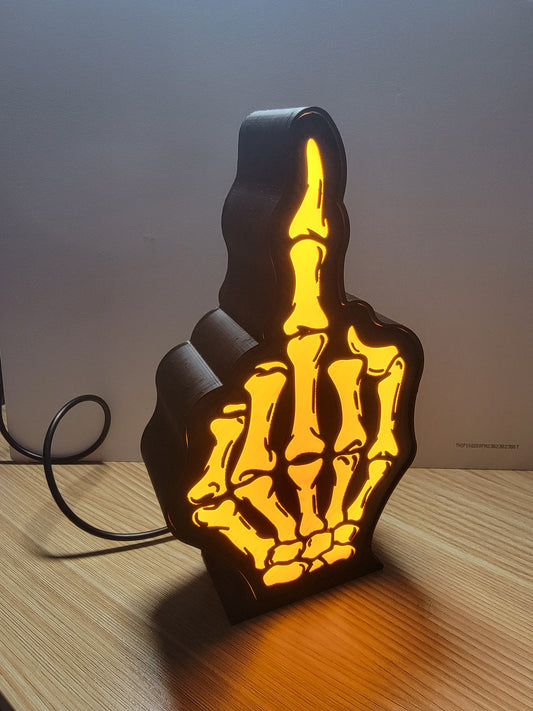 Skeleton Middle Finger LED Lamp