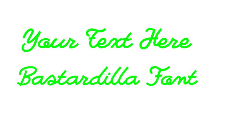 Custom Text Bastardilla Font