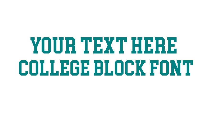 Custom Text College Block Font