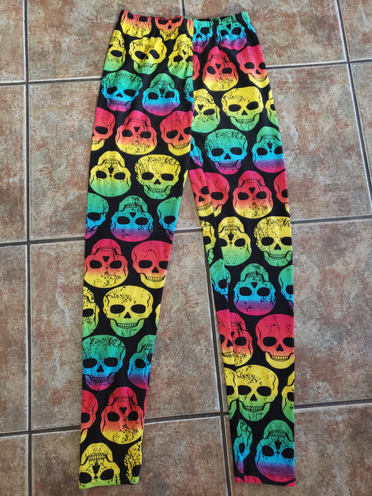 Chromatic Skull Luxuriously Soft Leggings for Women (Size-One Size)