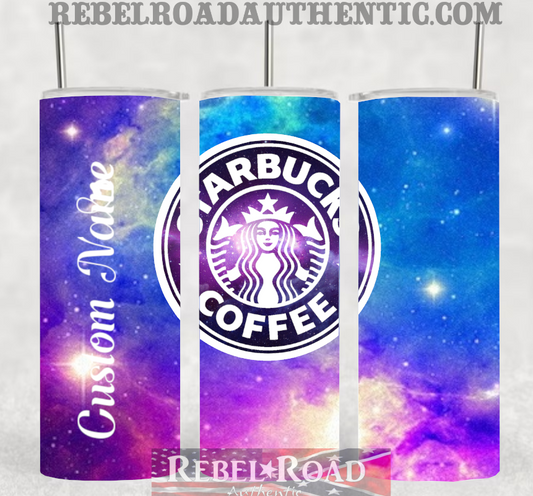 Starbucks Galaxy 20oz sublimination skinny tumbler Customizable Options Available.