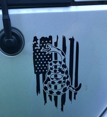 Don't Tread On Me Patriotic American Flag Vinyl Decal