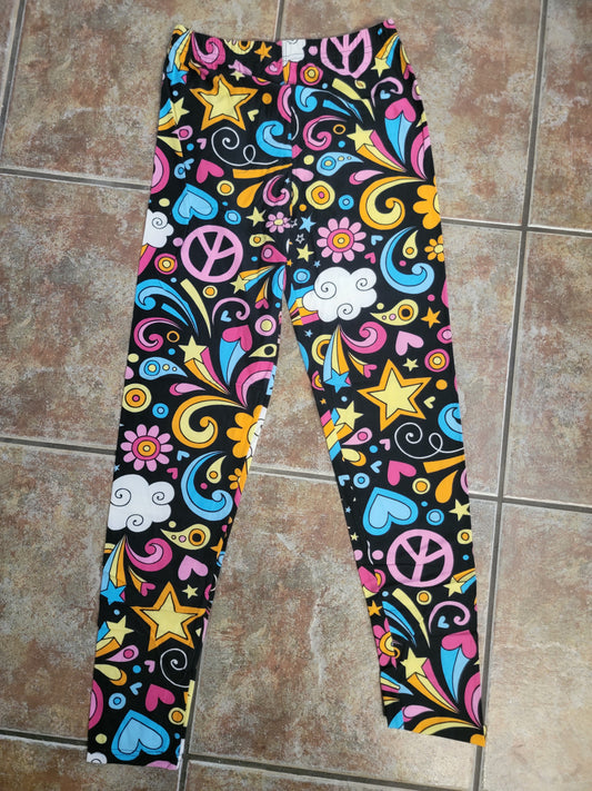 Flowerchild Love Luxuriously Soft Leggings for Women (Size-One Size)