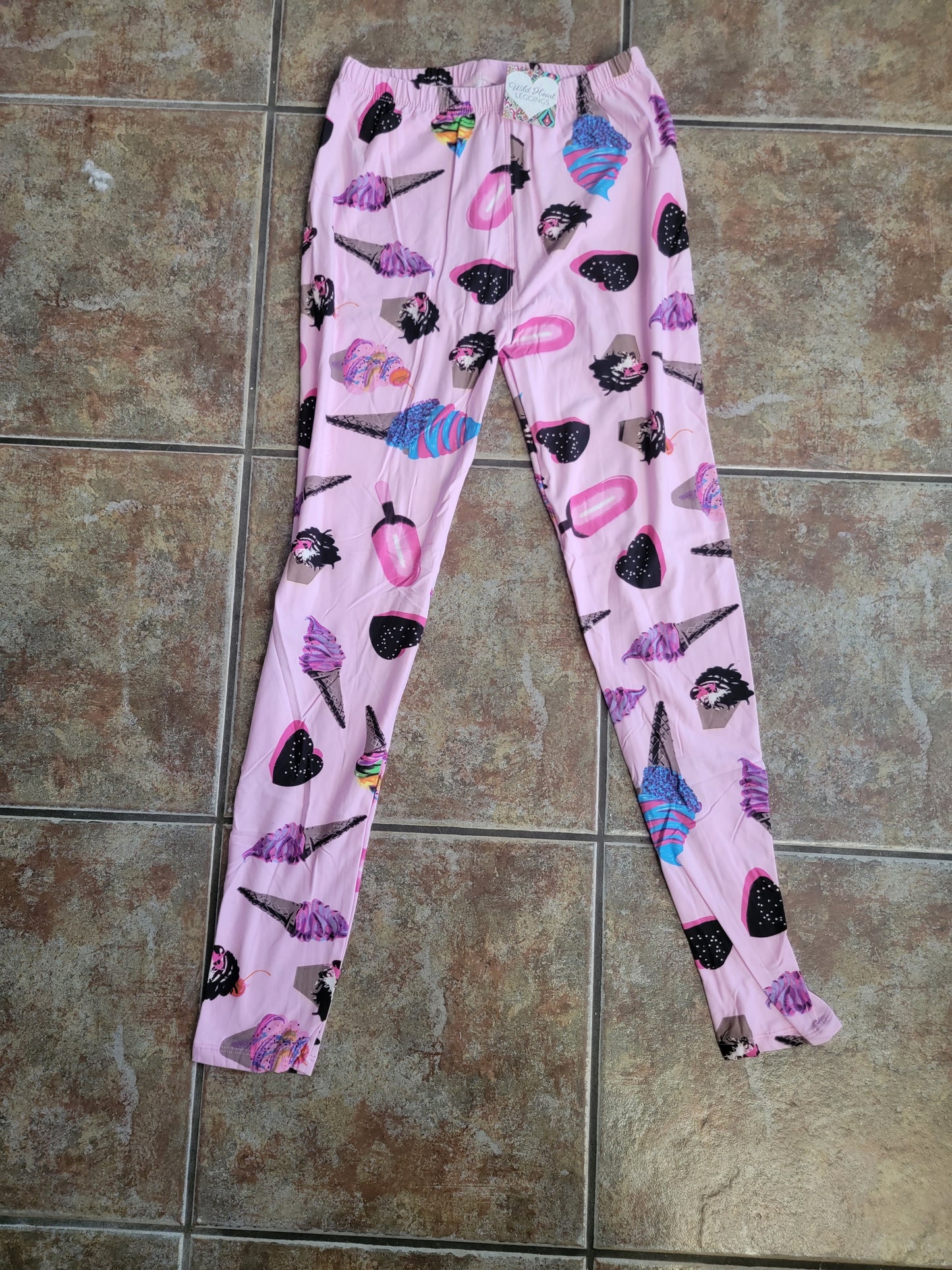I Scream Ice Cream Luxuriously Soft Leggings for Women (Size-One Size)