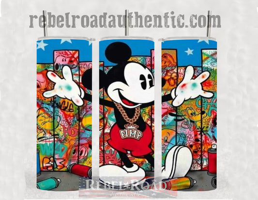 Mickey Mouse Pimp 20oz sublimination skinny tumbler Customizable Options Available.