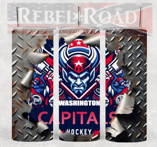 NHL Washington Capitals 20oz sublimination skinny tumbler Customizable Options Available.