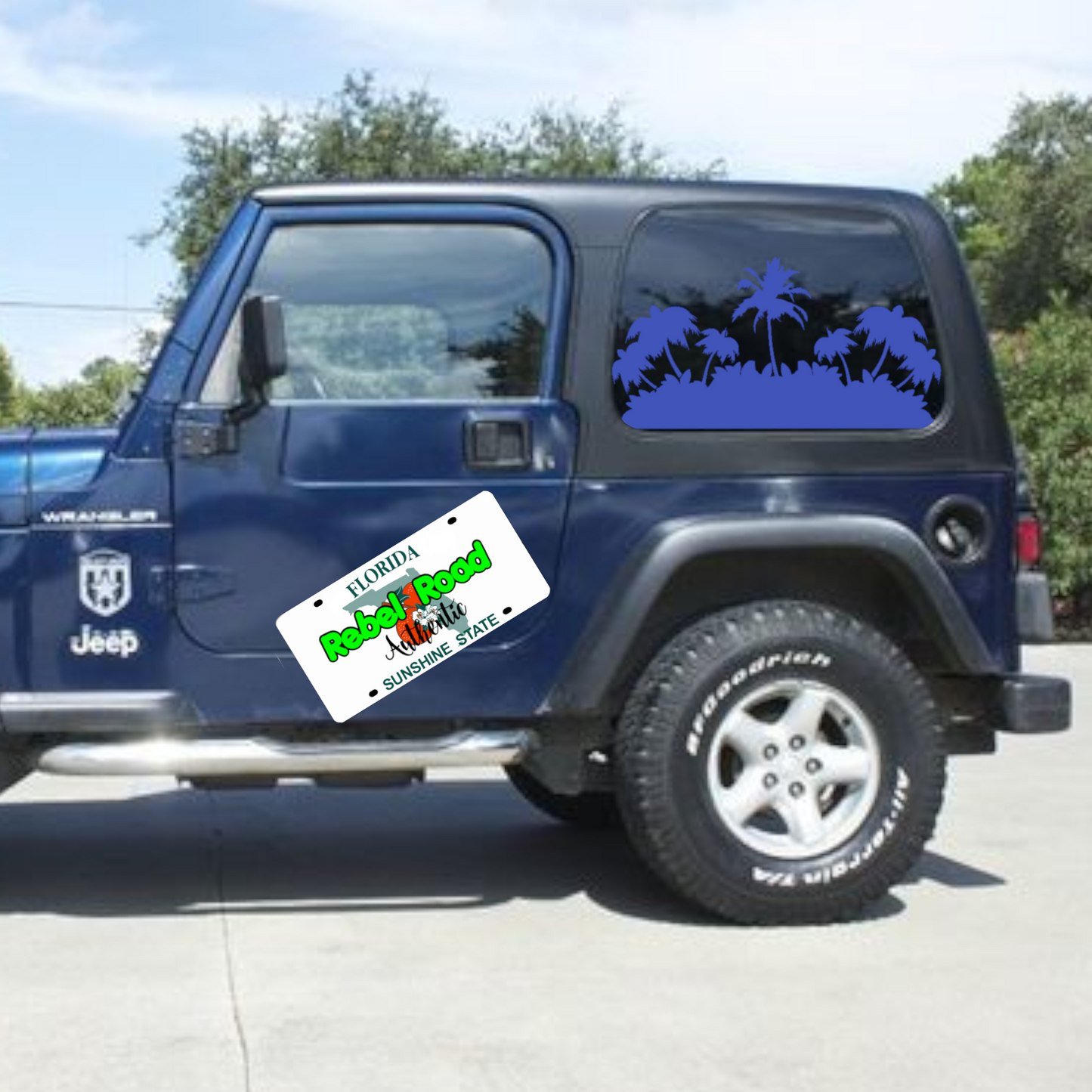 Jeep Paradise Palm Island Full Size Window Decals (Pair)