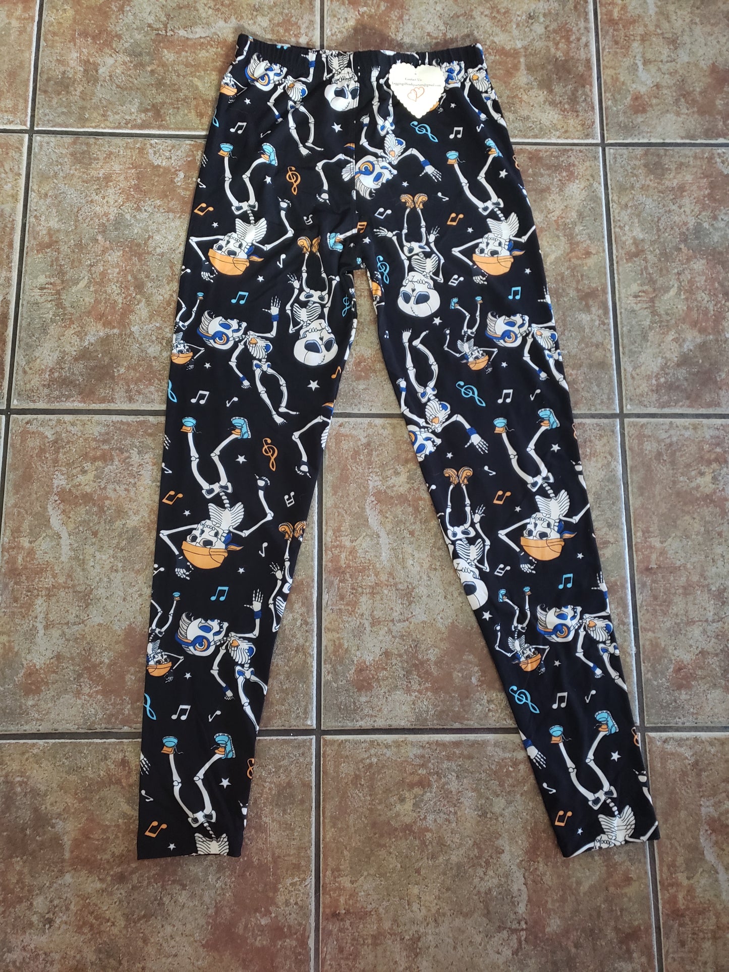 Rocking Skeleton Luxuriously Soft Leggings for Women (Size-One Size)