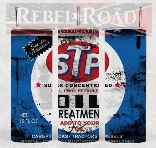 STP Oil Can 20oz sublimination skinny tumbler Customizable Options Available.