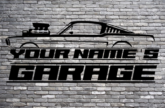 Custom Name Mustang Garage Vinyl Decal
