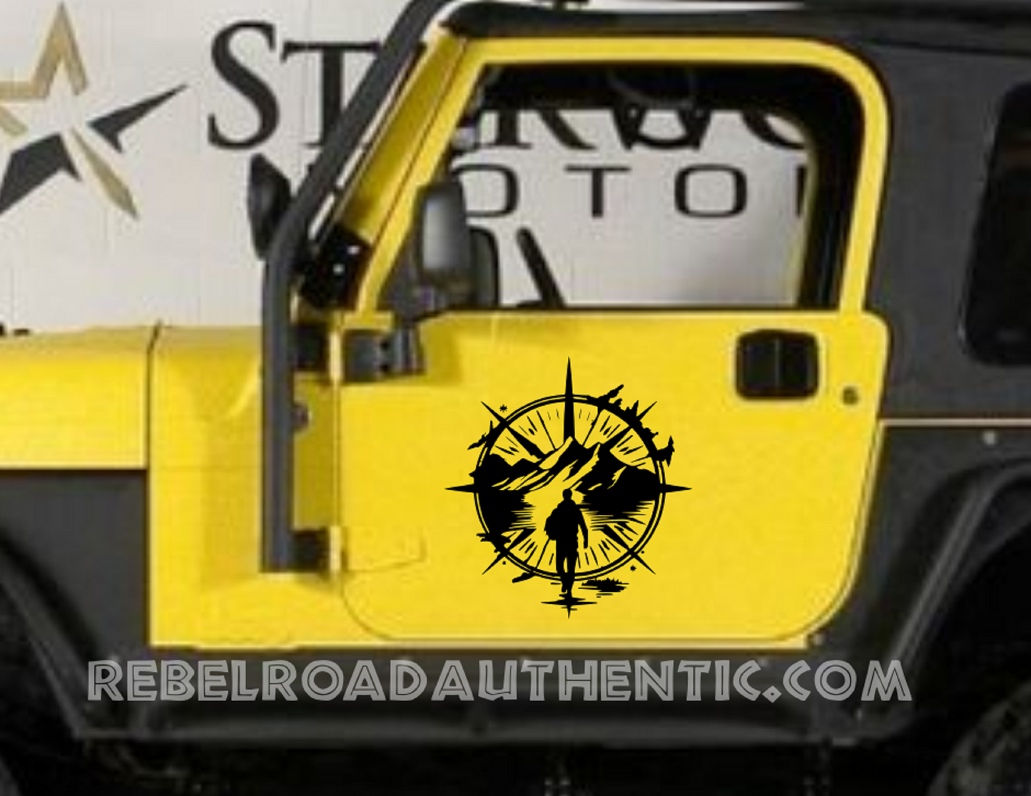 Adventure Awaits Compass Vinyl Decal – Start Your Journey