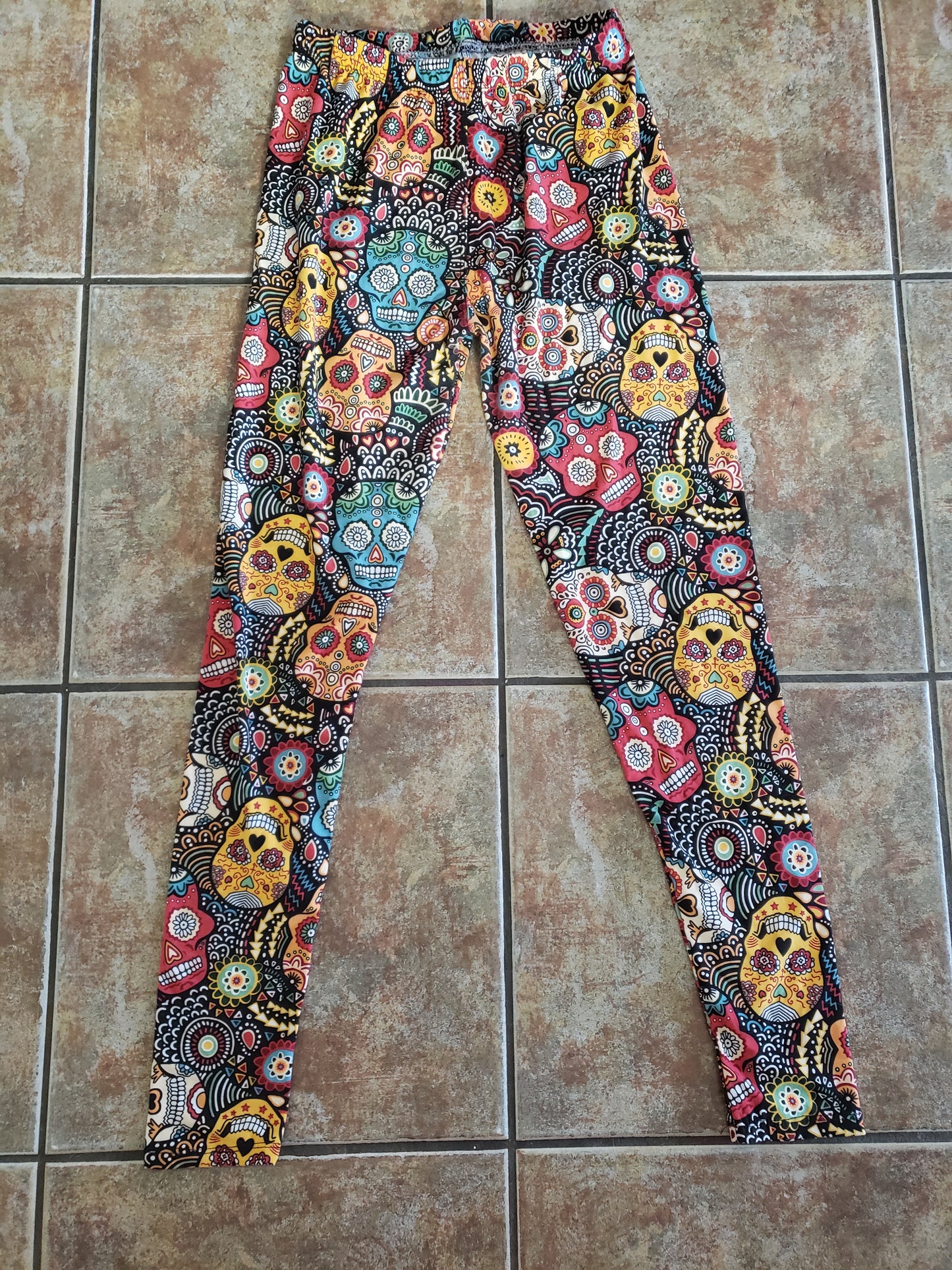 Sugar Skulls Luxuriously Soft Leggings for Women (Size-One Size)