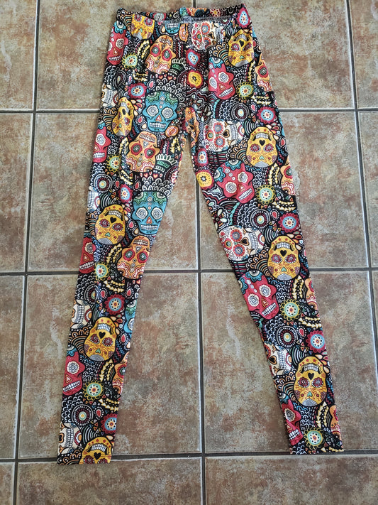 Sugar Skulls Luxuriously Soft Leggings for Women (Size-One Size)