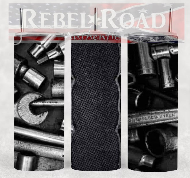Garage Tools 20oz sublimination skinny tumbler Customizable Options Available.