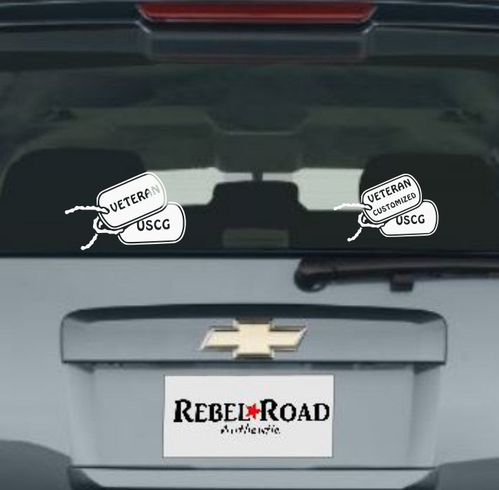 United States Coast Guard Dog Tag Decal 6" Wide Custom Options Available