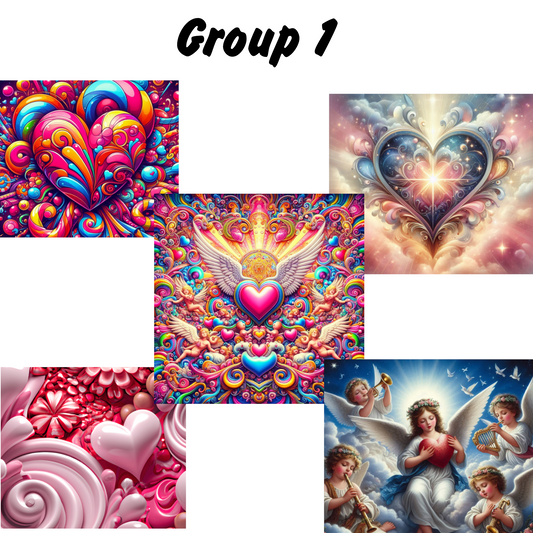 Group 1 set of 5 Heart designs (digital downloads).