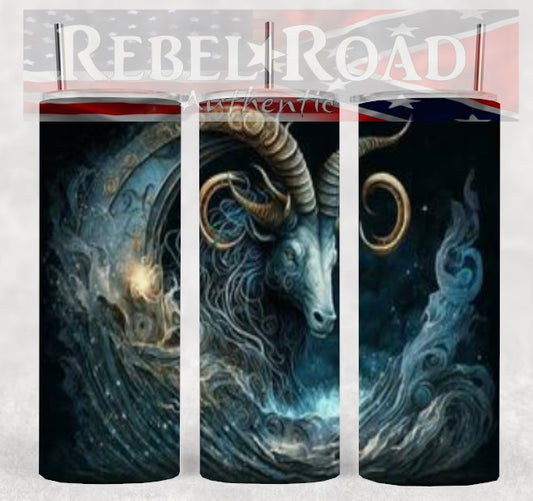 Zodiac Capricorn 20oz sublimination skinny tumbler Customizable Options Available.