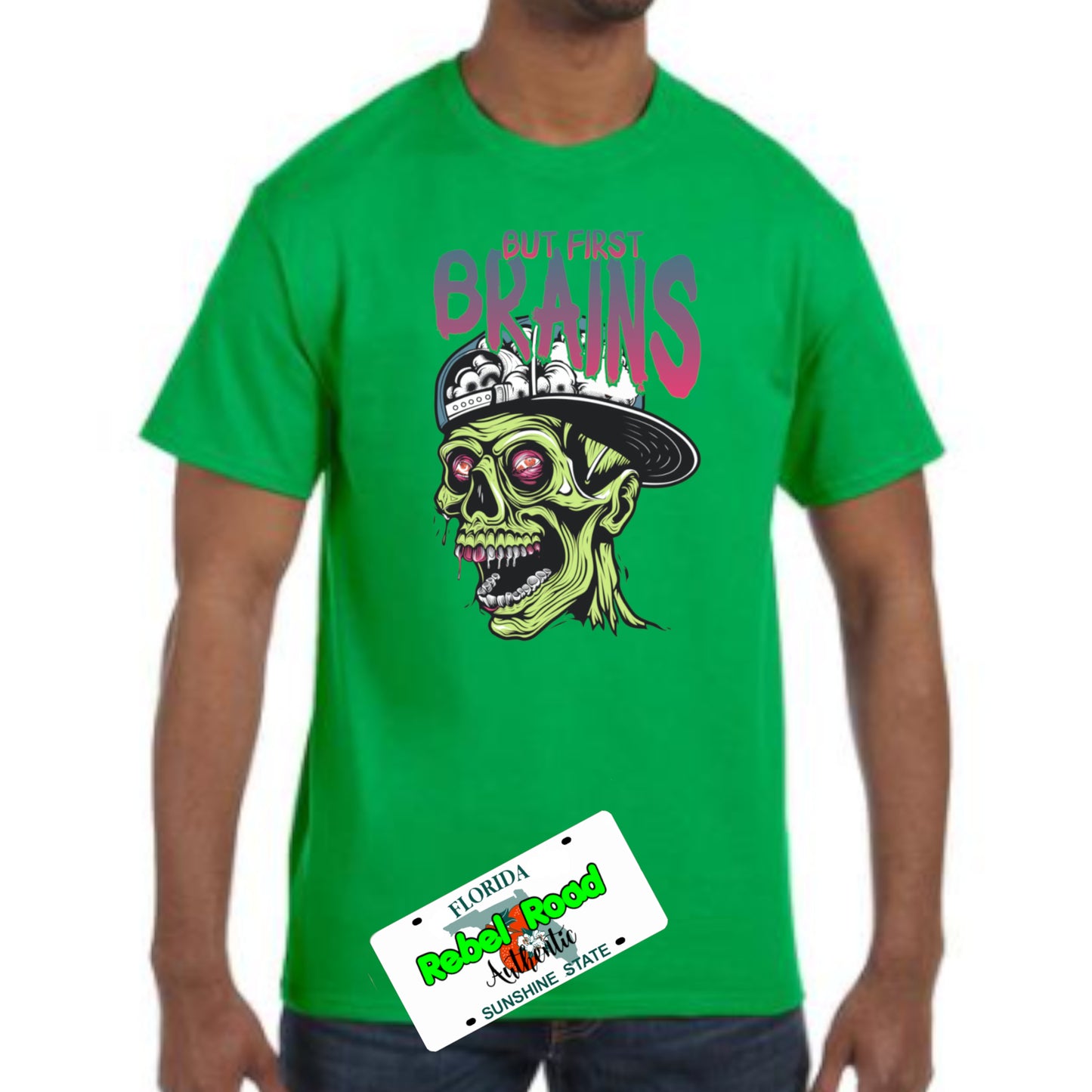 🧠 But First... Brains Zombie Apparel – Funny Undead Vibes!