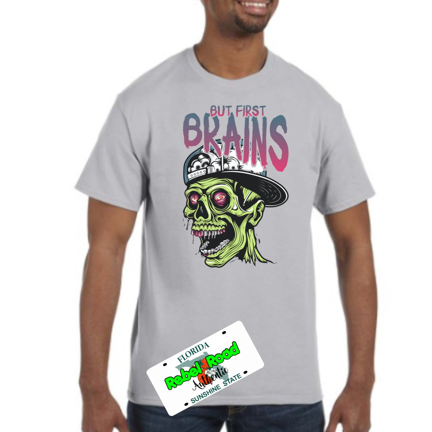 🧠 But First... Brains Zombie Apparel – Funny Undead Vibes!