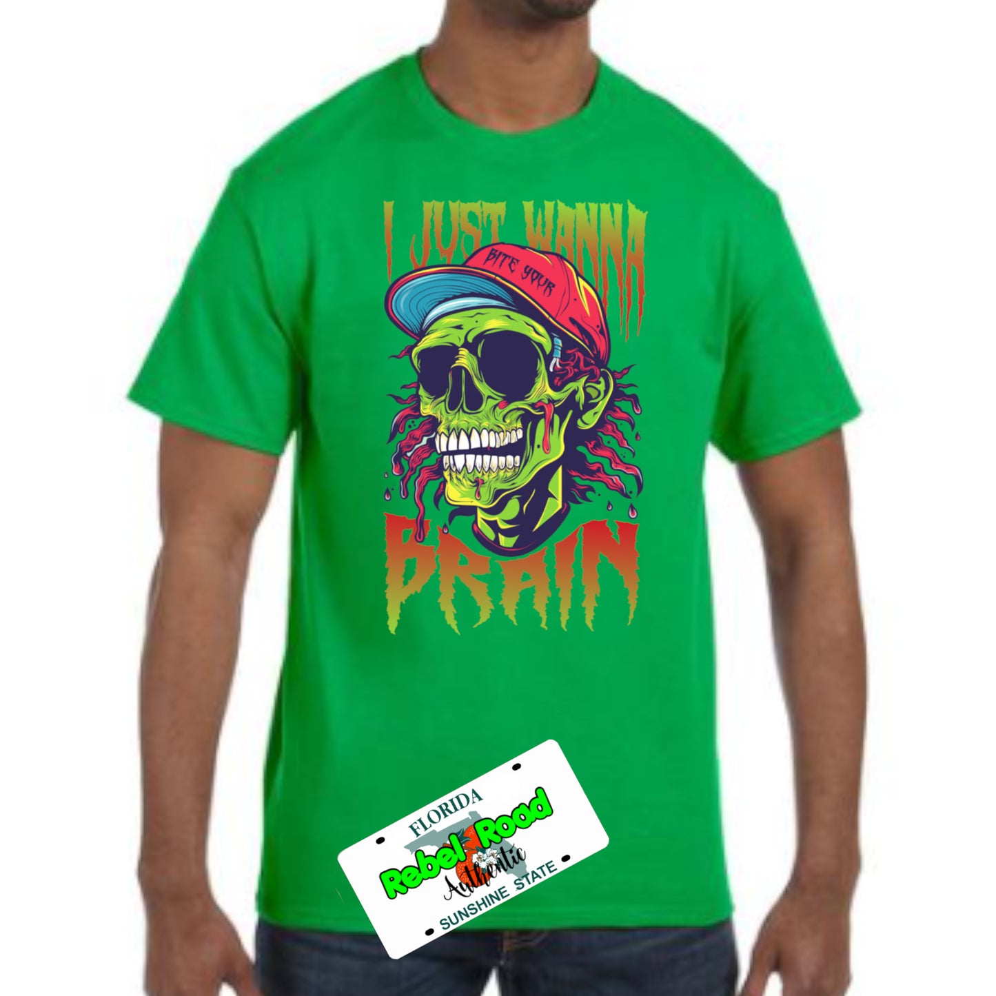 🧟 Just Wanna Eat Brains Zombie Apparel – Hungry for Style!
