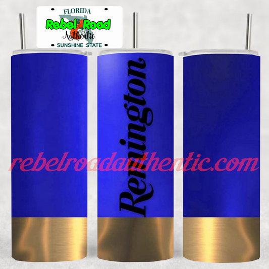 Remington Shell Blue 20oz sublimination skinny tumbler Customizable Options Available.