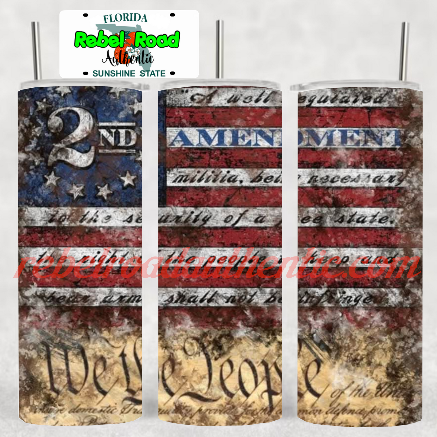 2nd amendment Declaration 20oz sublimination skinny tumbler Customizable Options Available.