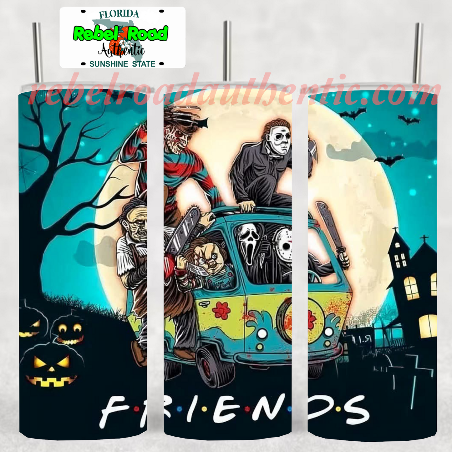 Friends Mystery Machine 20oz sublimination skinny tumbler Customizable Options Available.