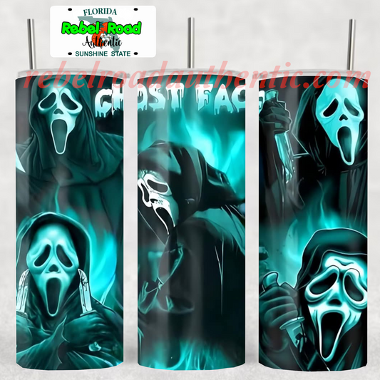 Ghost Face Haze 20oz sublimination skinny tumbler Customizable Options Available.
