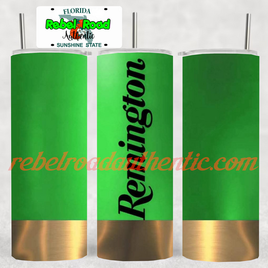 Green Remington Shell 20oz sublimination skinny tumbler Customizable Options Available.