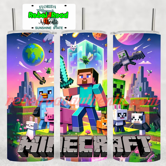 Minecraft 20oz sublimination skinny tumbler Customizable Options Available.