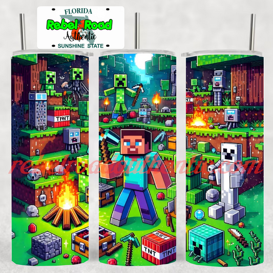 Minecraft V4 20oz sublimination skinny tumbler Customizable Options Available.