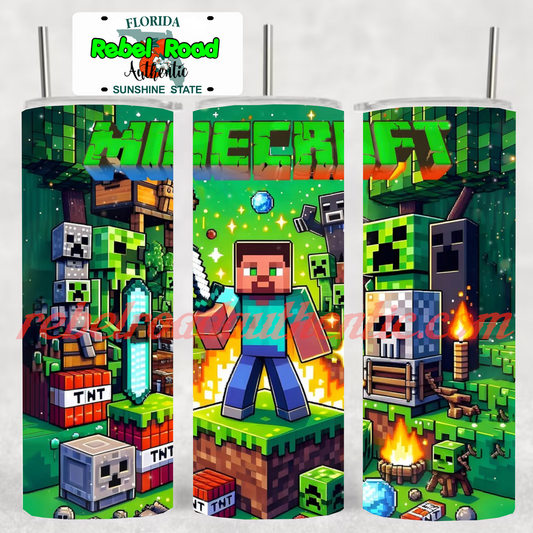 Minecraft V5 20oz sublimination skinny tumbler Customizable Options Available.