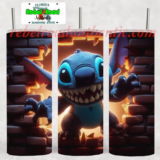 Stitch Wall 20oz sublimination skinny tumbler Customizable Options Available.