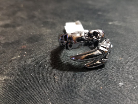 Skull Claw Biker Ring Size 12