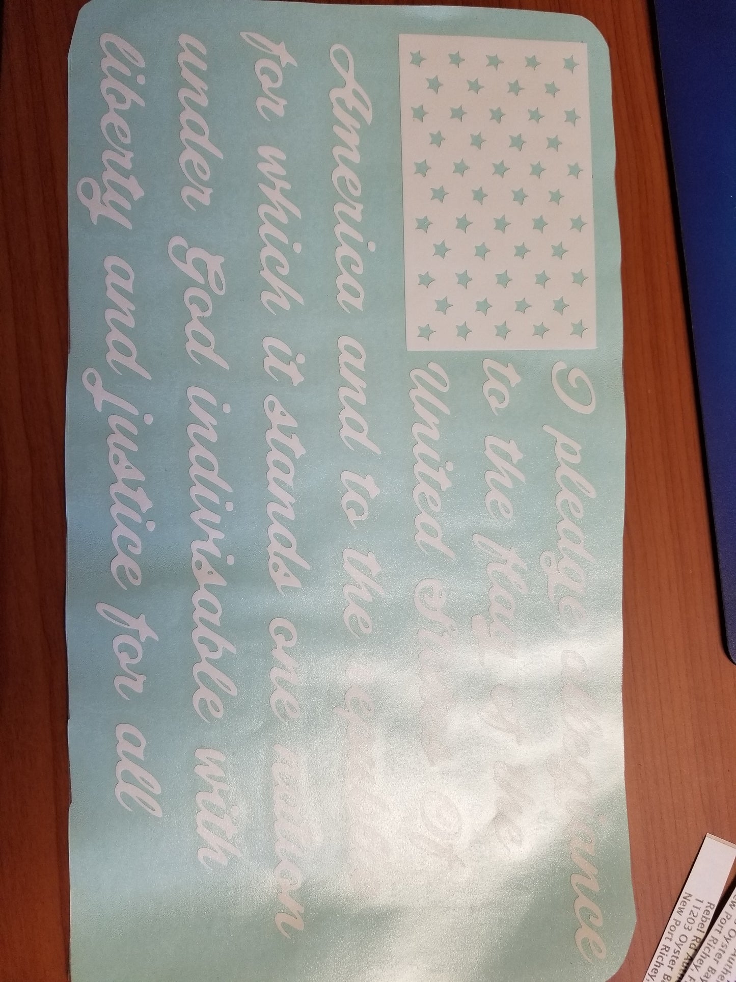 Pledge Of Allegiance Patriotic flag Vinyl Decal