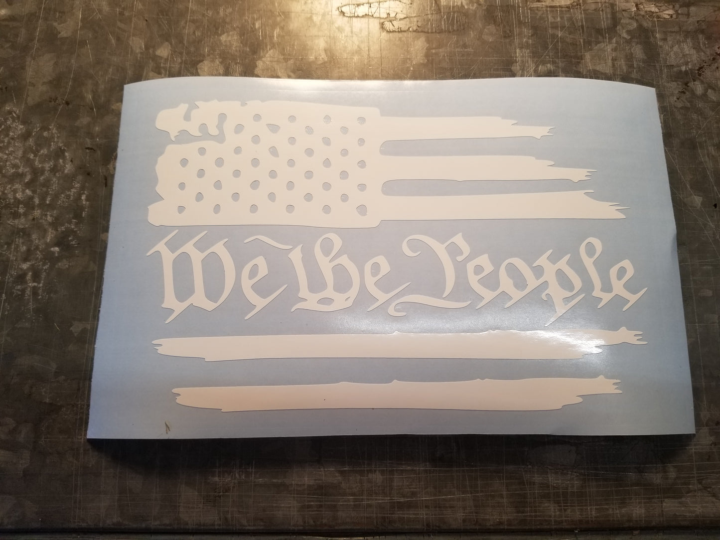 We The People Patriotic Flag Vinyl Decal