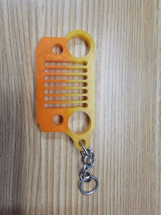 Multicolor Yellow/Orange Jeep Grill Key Chain