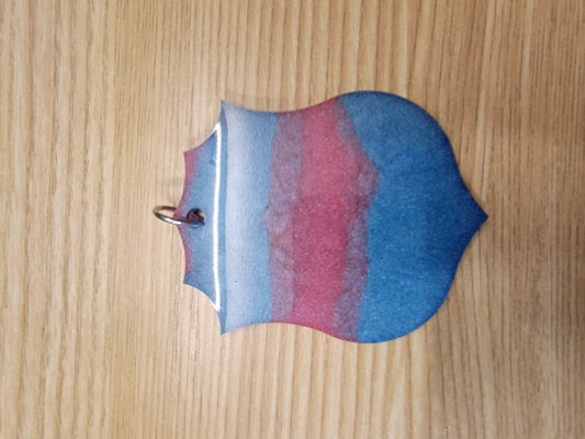 Multicolor Police Shield Mirror hanger Pink/Blue