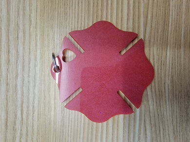 Maltese Cross Firefighter Love Mirror hanger Red