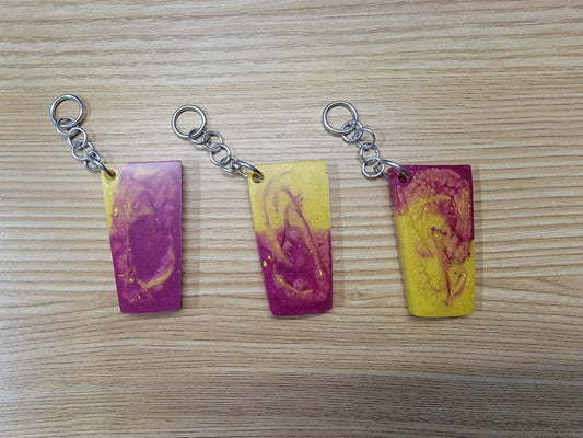 Multicolor Mini Tumbler key Chain Purple/Yellow