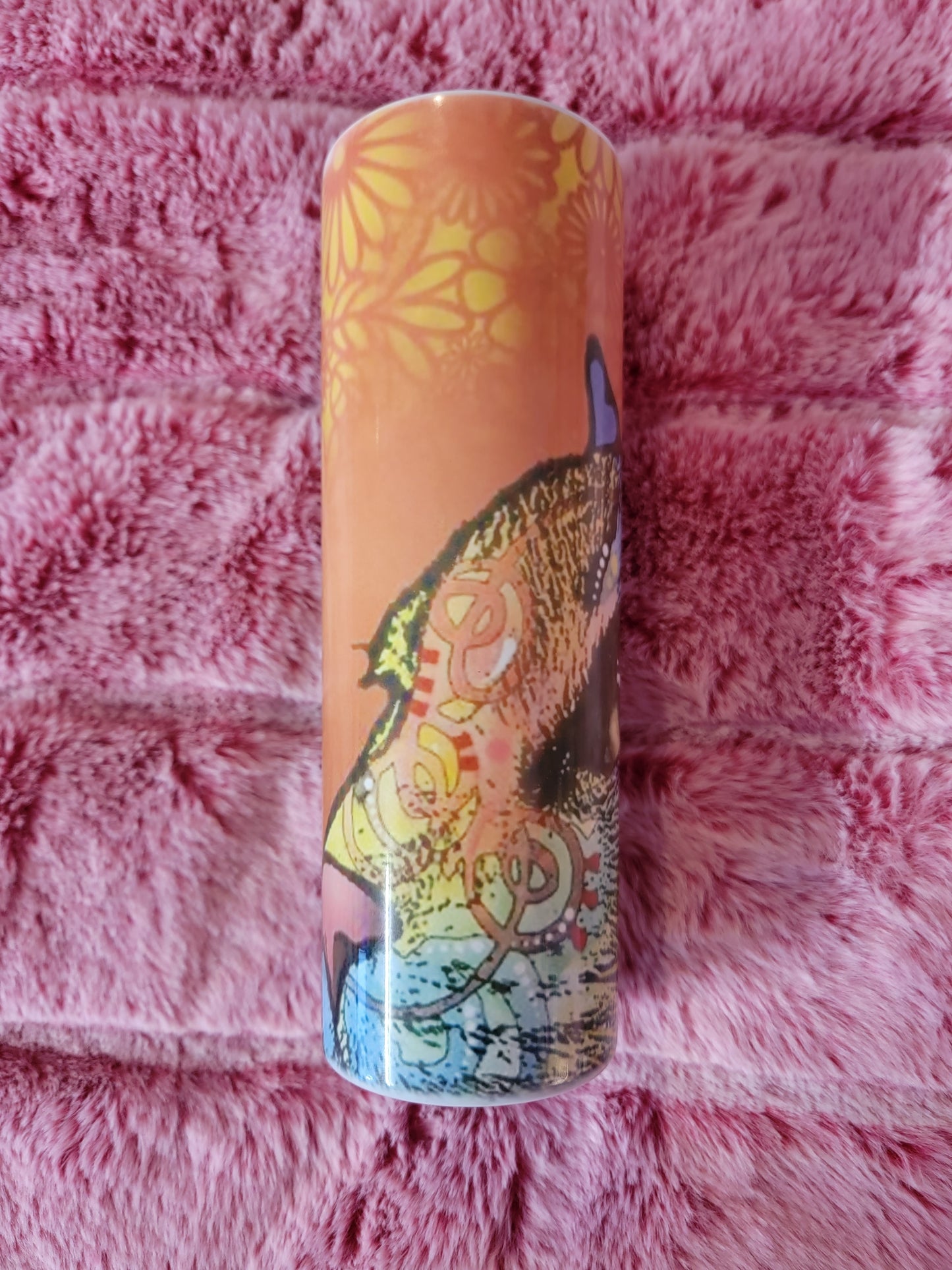 Kitty Cat Pop Art 20oz skinny tumbler.